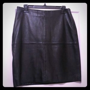 Black Leather Pencil Skirt